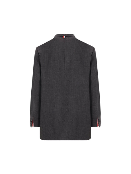 Single-breasted Crispy Wool Jacket-THOM BROWNE-JOHN JULIA