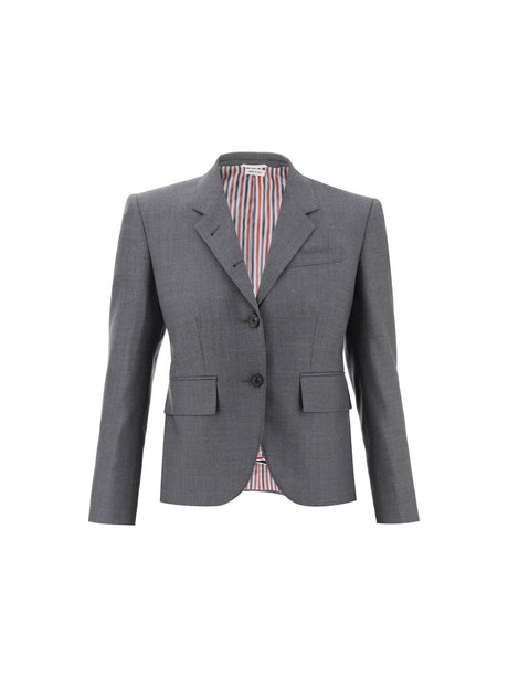 THOM BROWNE-Single Breasted Cropped Jacket In 120's Wool-JOHN JULIA