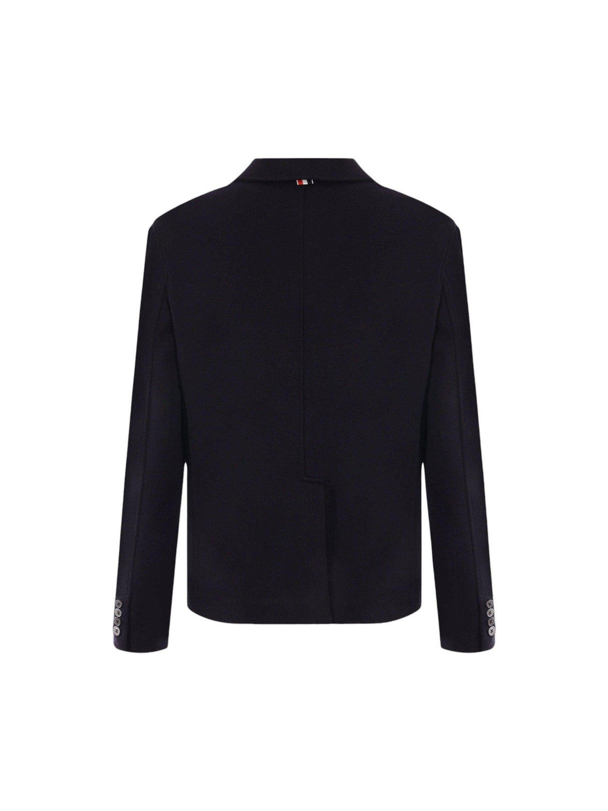 Single-breasted Wool Knit Jacket-THOM BROWNE-JOHN JULIA