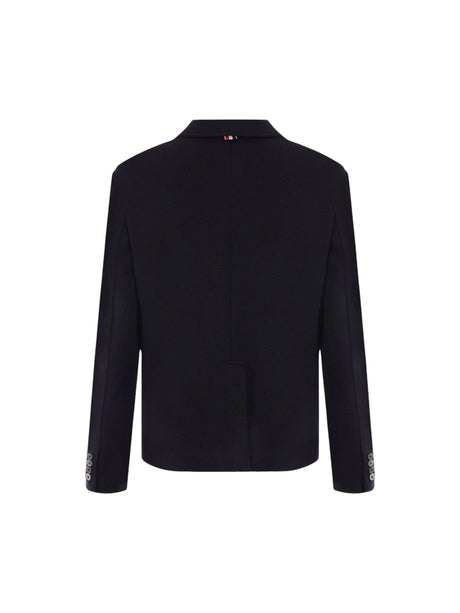 Single-breasted Wool Knit Jacket-THOM BROWNE-JOHN JULIA