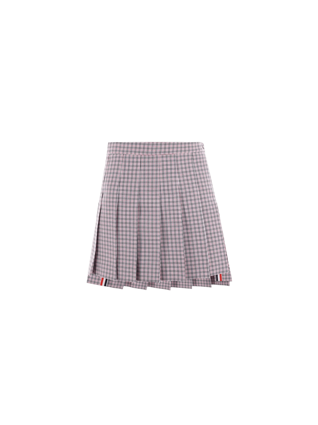 Small Check Cotton Blend Miniskirt-THOM BROWNE-JOHN JULIA