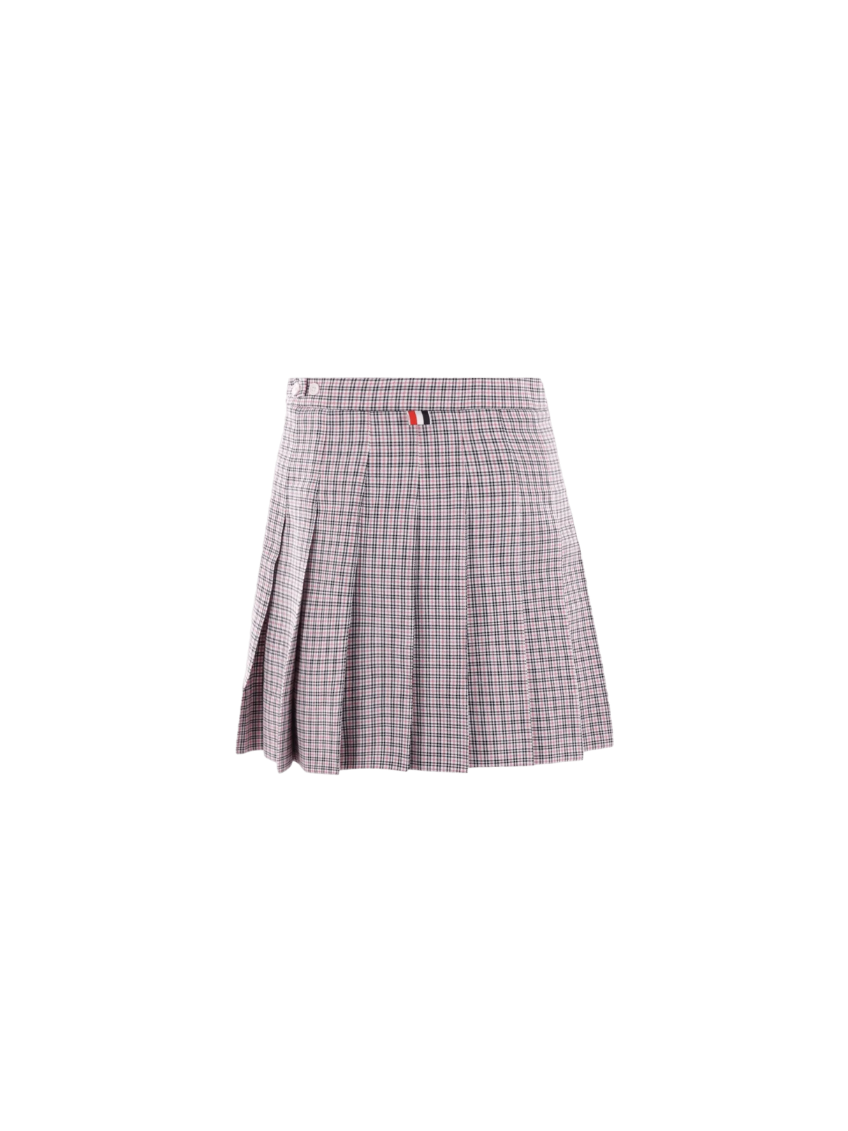 Small Check Cotton Blend Miniskirt-THOM BROWNE-JOHN JULIA