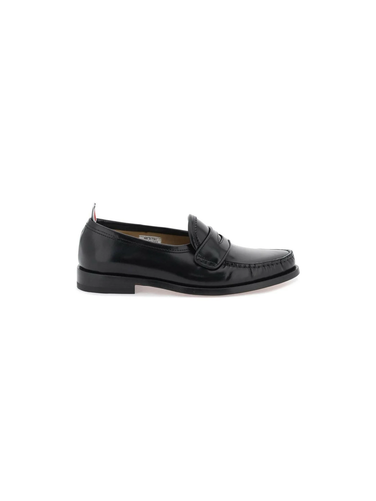 Spazzolato Pleated Varsity Leather Loafers THOM BROWNE JOHN JULIA.