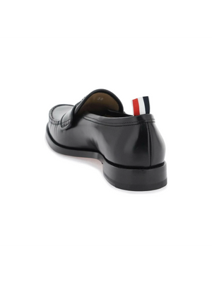 Spazzolato Pleated Varsity Leather Loafers THOM BROWNE JOHN JULIA.