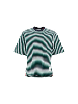 THOM BROWNE-Striped Oversized Jersey T Shirt -JOHN JULIA.