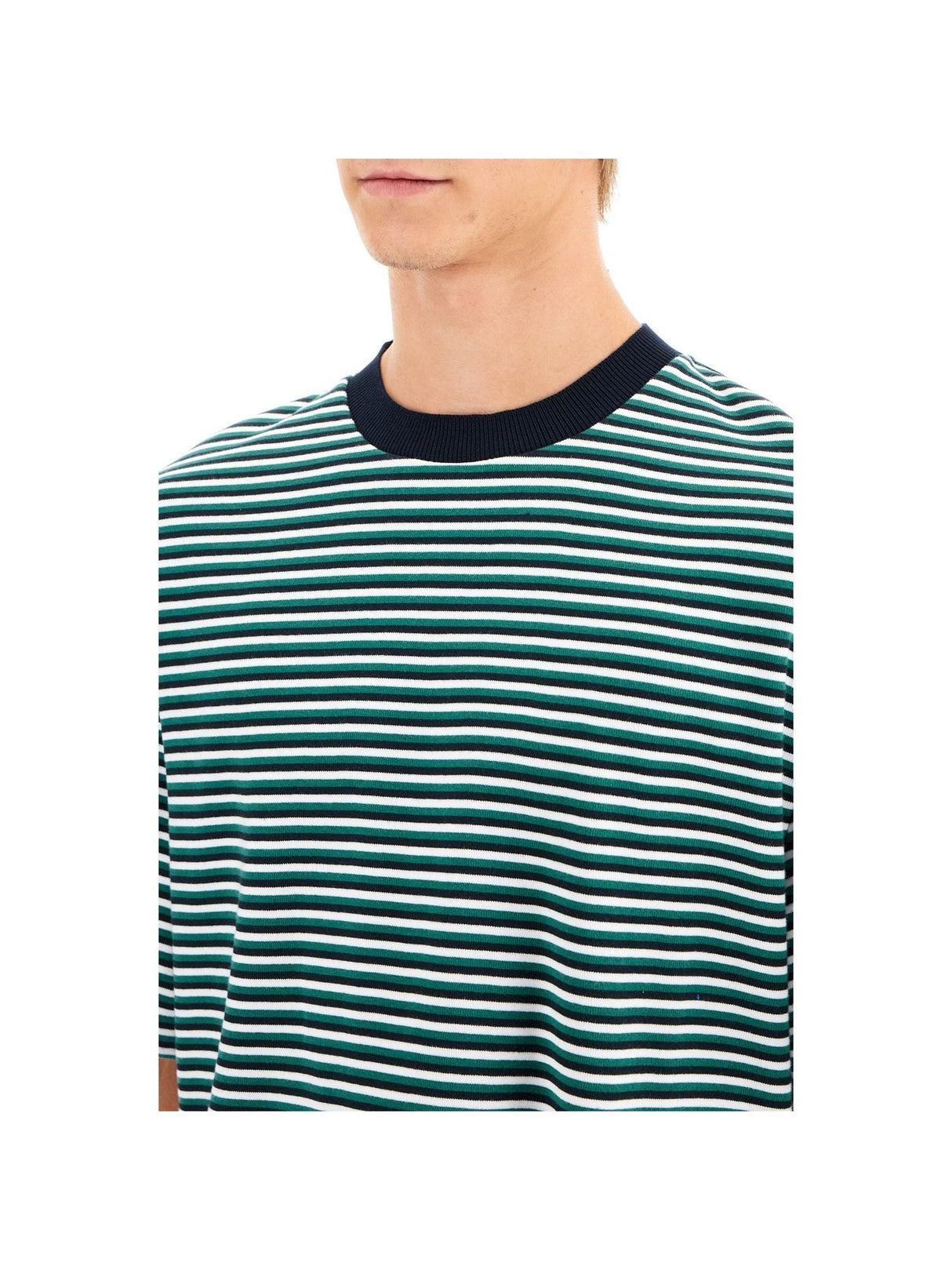 THOM BROWNE-Striped Oversized Jersey T Shirt -JOHN JULIA.