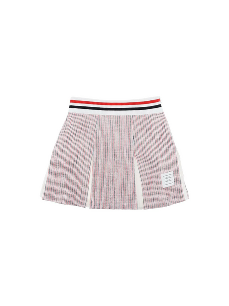 Tweed Seersucker Pleated Skirt THOM BROWNE JOHN JULIA.