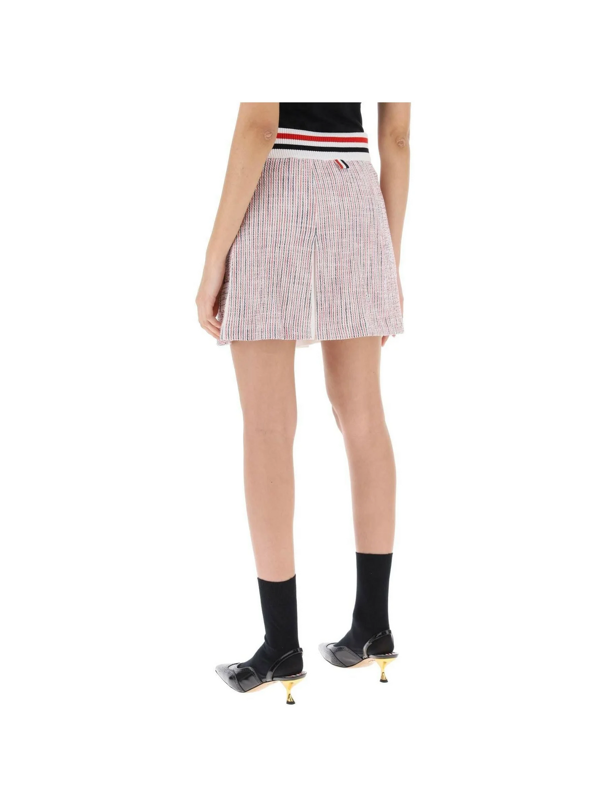 Tweed Seersucker Pleated Skirt THOM BROWNE JOHN JULIA.