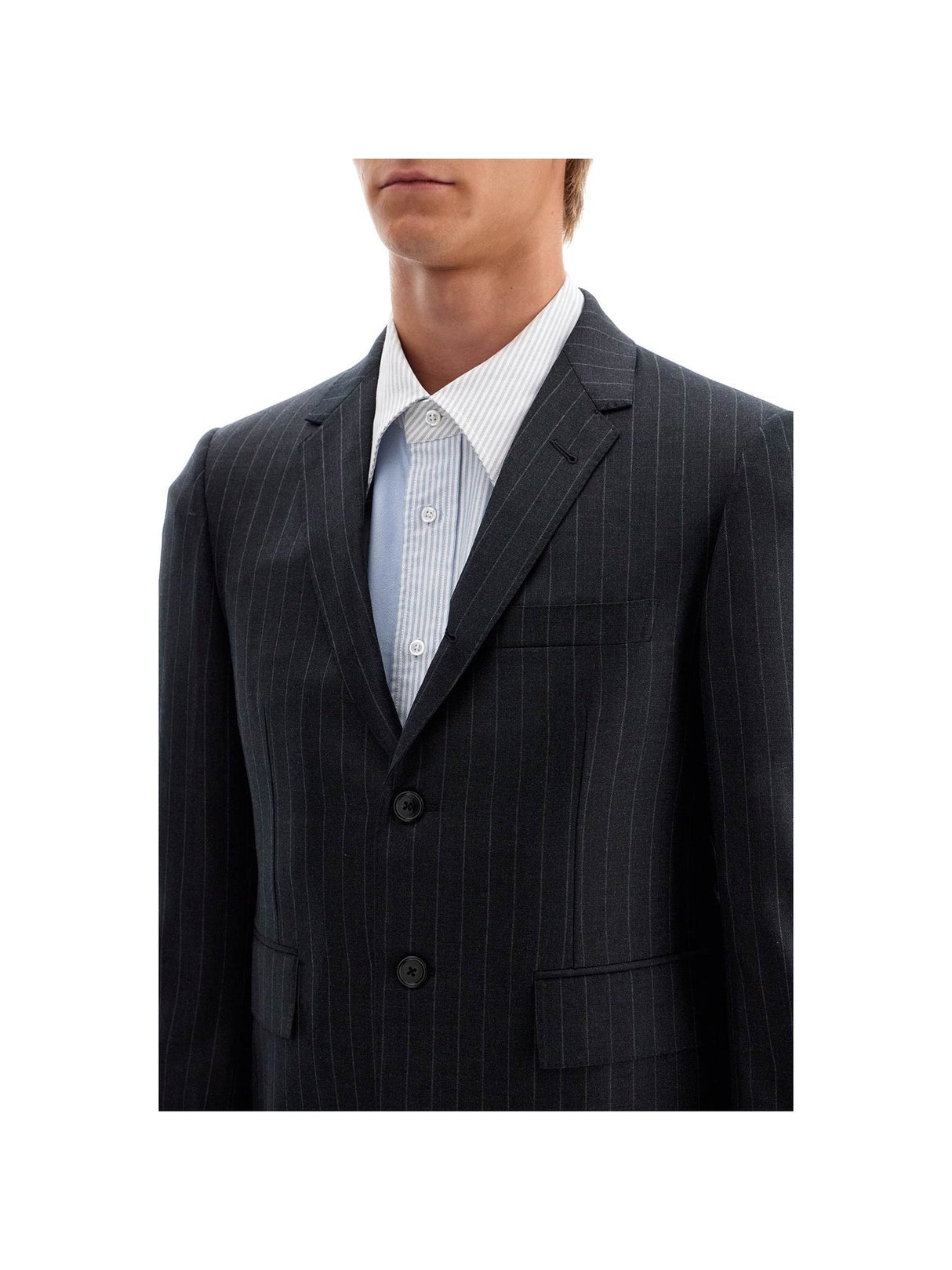 THOM BROWNE-Twill Classic Pinstriped Sport Coat-JOHN JULIA