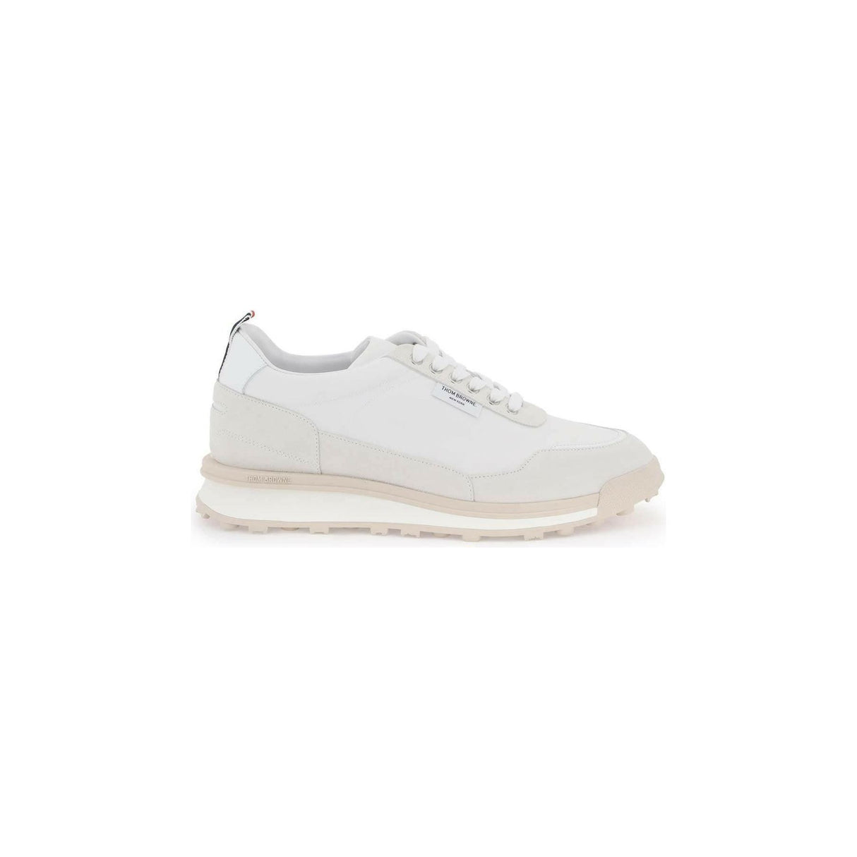 White Alumni Panelled Sneakers THOM BROWNE JOHN JULIA.