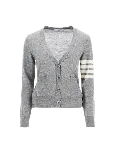 Wool 4-Bar Relaxed V-Neck Cardigan - 34 - Woman > Clothing > Knitwear > Cardigans