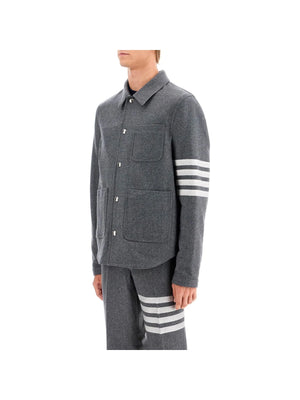 THOM BROWNE-Wool And Cashmere Blend Oversh -JOHN JULIA.