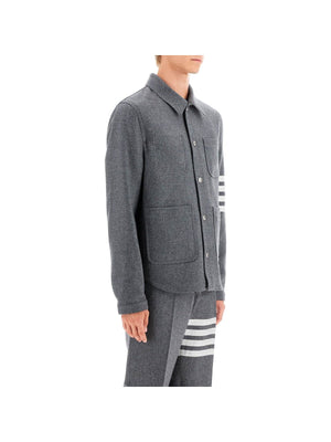 THOM BROWNE-Wool And Cashmere Blend Oversh -JOHN JULIA.