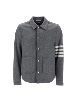 THOM BROWNE-Wool And Cashmere Blend Oversh -JOHN JULIA.