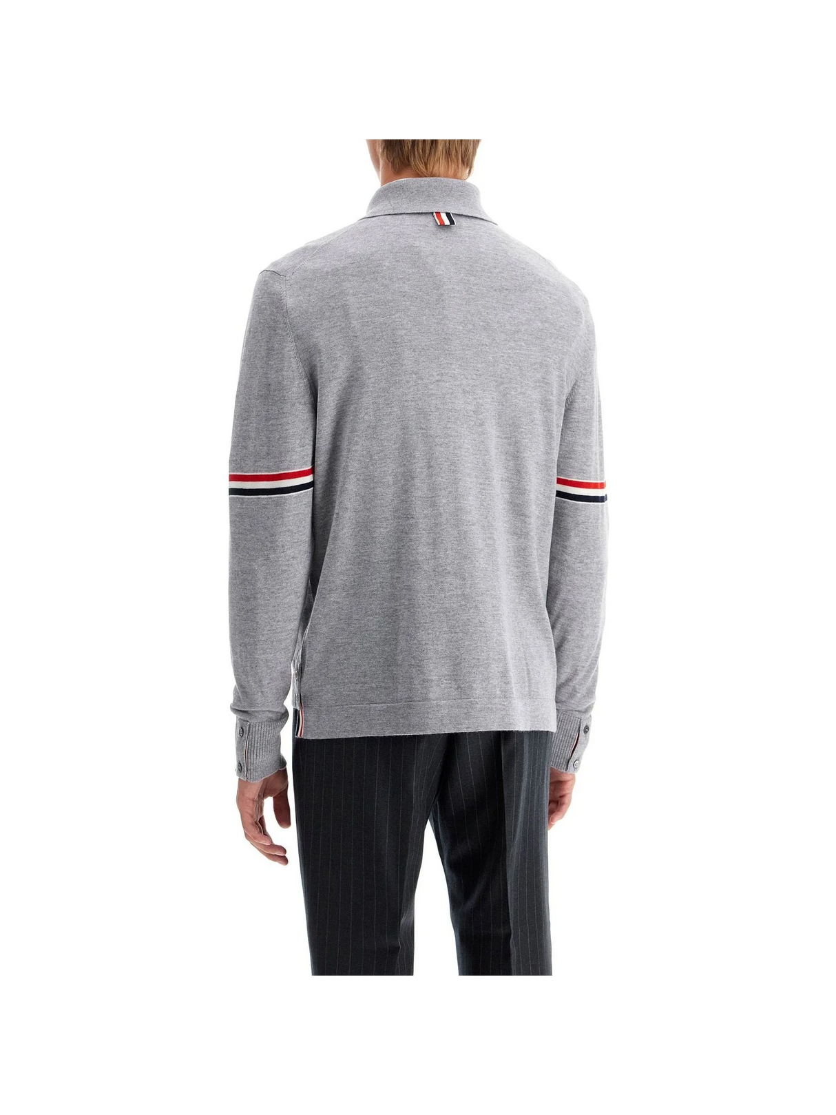 THOM BROWNE-Wool Button Down Cardigan For -JOHN JULIA.