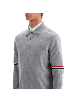 THOM BROWNE-Wool Button Down Cardigan For -JOHN JULIA.