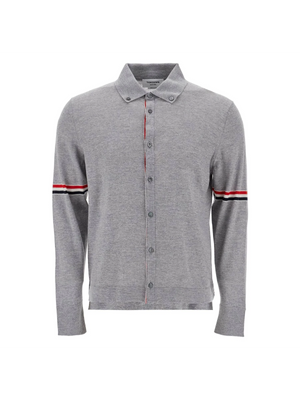 THOM BROWNE-Wool Button Down Cardigan For -JOHN JULIA.