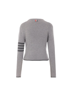 Wool Cable-knit Cropped Sweater-THOM BROWNE-JOHN JULIA