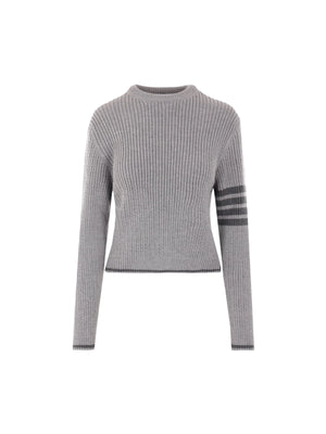 Wool Cable-knit Cropped Sweater-THOM BROWNE-JOHN JULIA