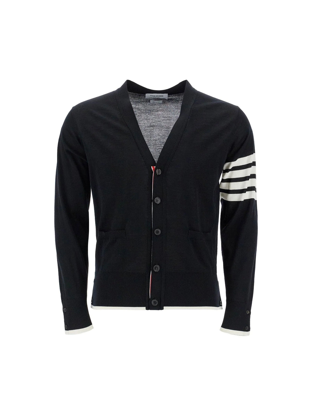 THOM BROWNE-Virgin Wool Cardigan For Women -JOHN JULIA.