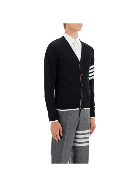 THOM BROWNE-Virgin Wool Cardigan For Women -JOHN JULIA.