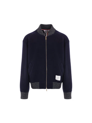 Wool Fleece Bomber Jacket-THOM BROWNE-JOHN JULIA