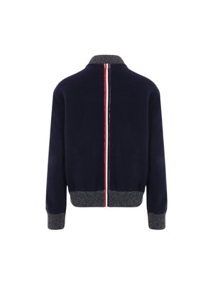 Wool Fleece Bomber Jacket-THOM BROWNE-JOHN JULIA