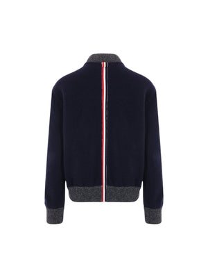 Wool Fleece Bomber Jacket-THOM BROWNE-JOHN JULIA