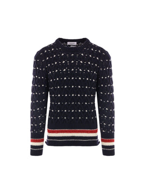 Wool Mohair Cable-knit Sweater-THOM BROWNE-JOHN JULIA