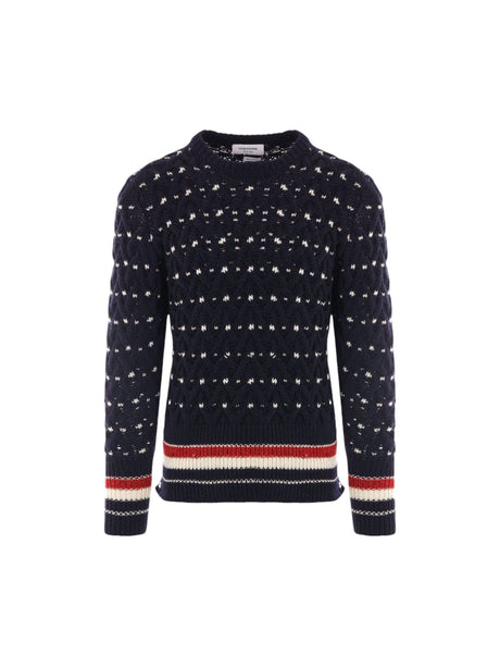 Wool Mohair Cable-knit Sweater-THOM BROWNE-JOHN JULIA