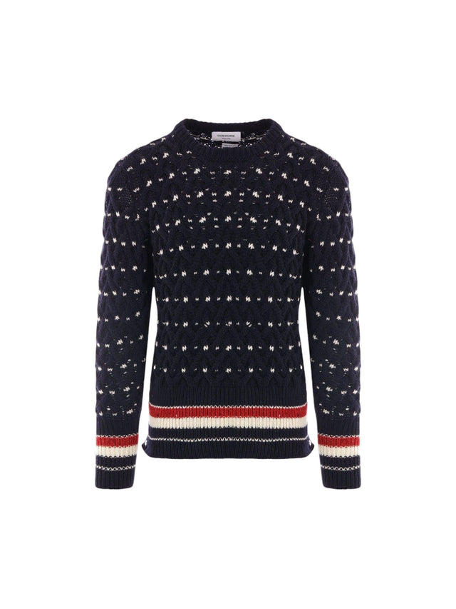 Wool Mohair Cable-knit Sweater-THOM BROWNE-JOHN JULIA