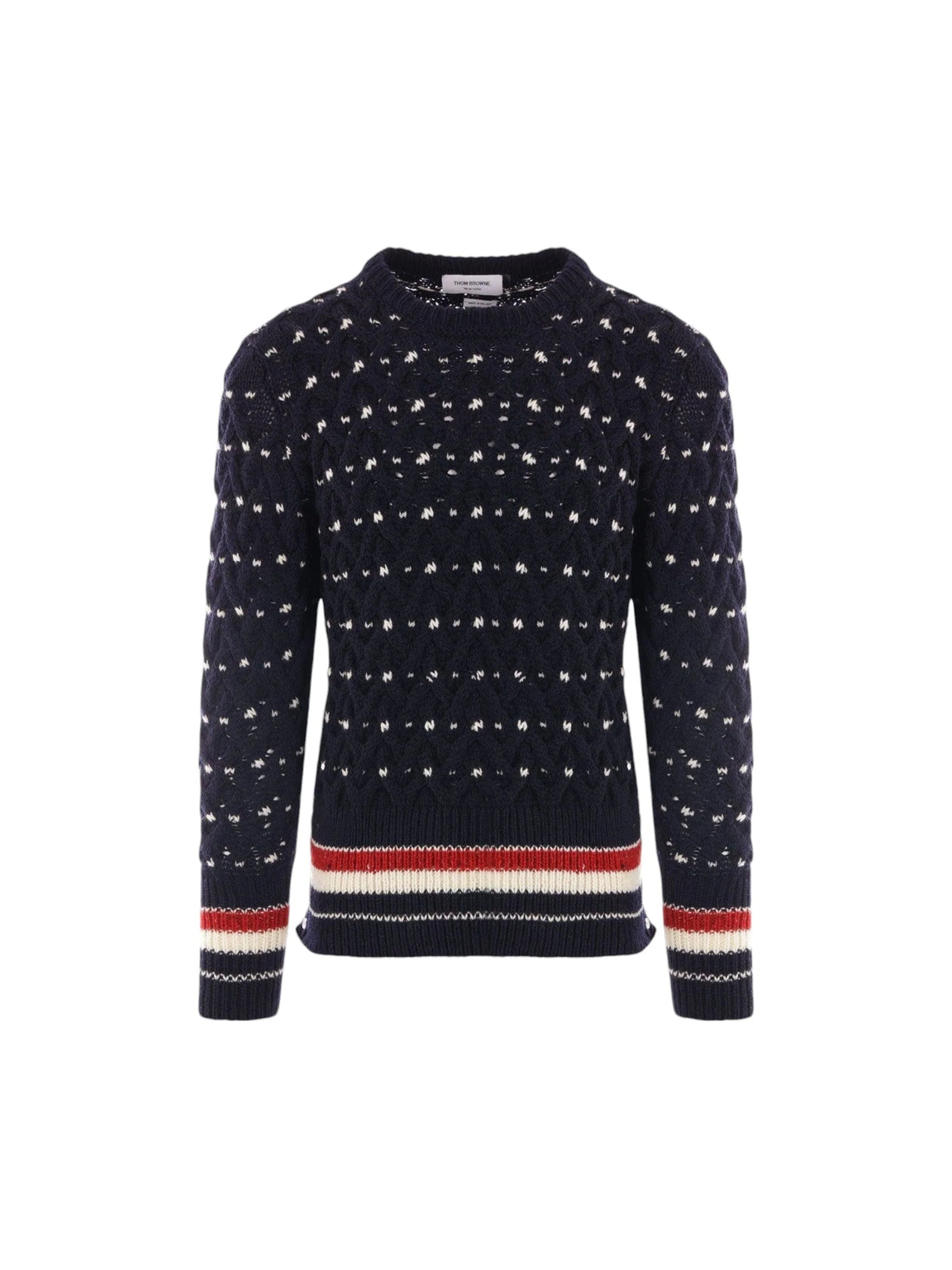 Wool Mohair Cable-knit Sweater-THOM BROWNE-JOHN JULIA