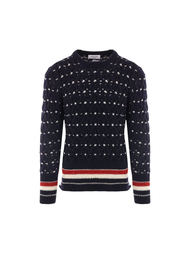 Wool Mohair Cable-knit Sweater-THOM BROWNE-JOHN JULIA