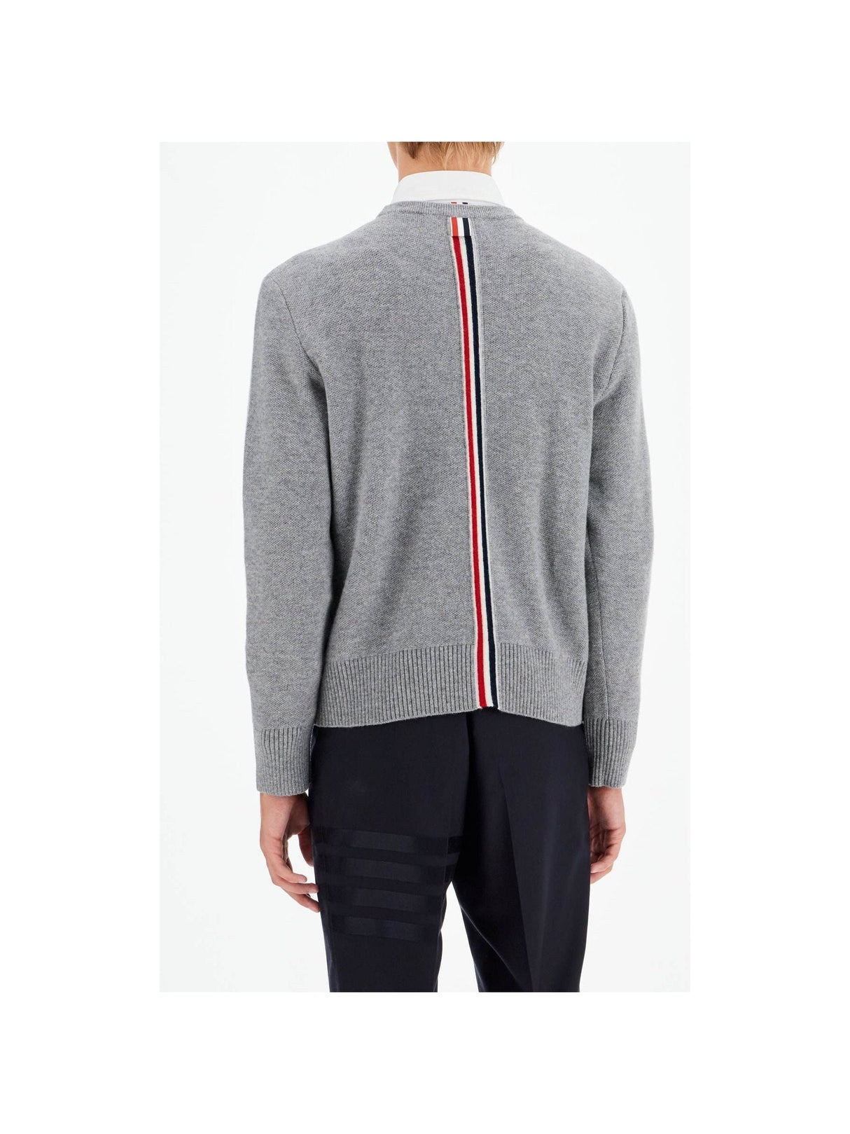 THOM BROWNE-Wool Piqué Crewneck Pullover -JOHN JULIA.