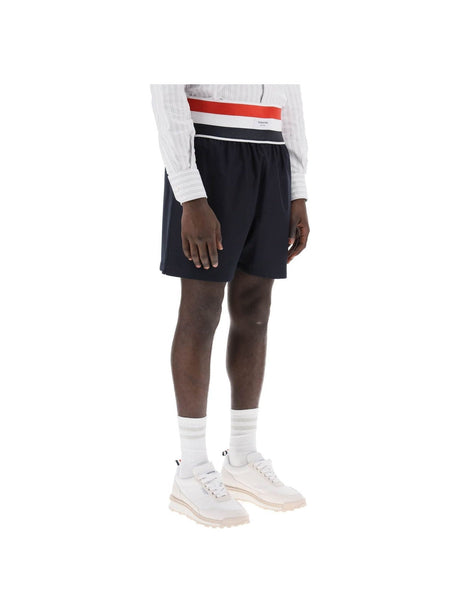 Wool Twill Elastic Waistband Shorts