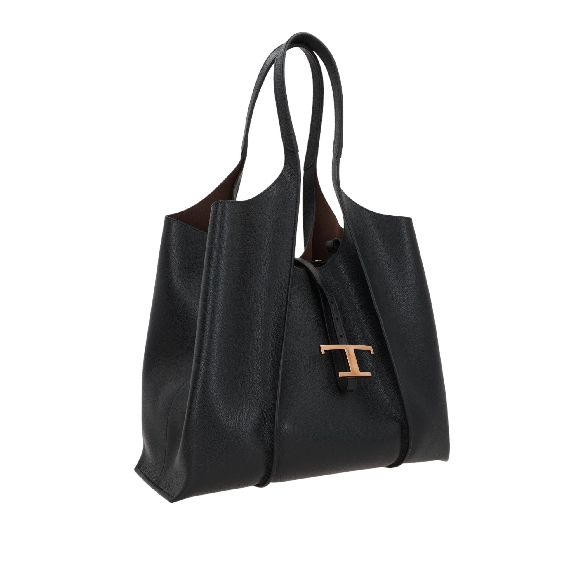 Timeless Medium Grainy Leather Shopping Bag-TOD'S-JOHN JULIA