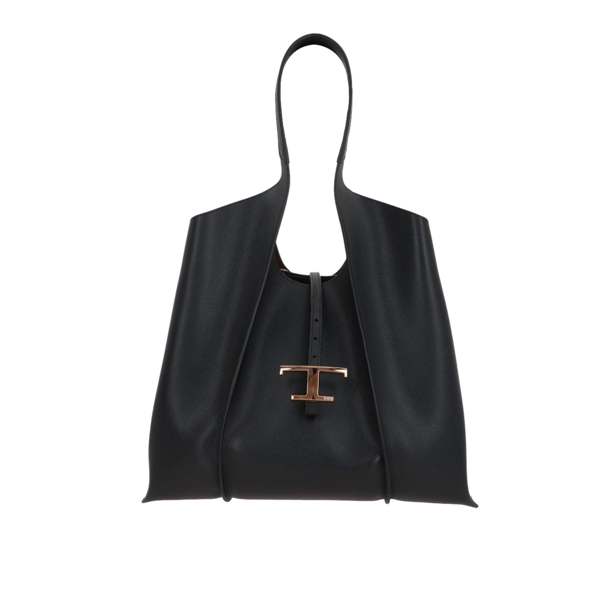 Timeless Medium Grainy Leather Shopping Bag-TOD'S-JOHN JULIA