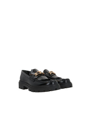 Brushed Leather Fringed Loafers-TOD'S-JOHN JULIA