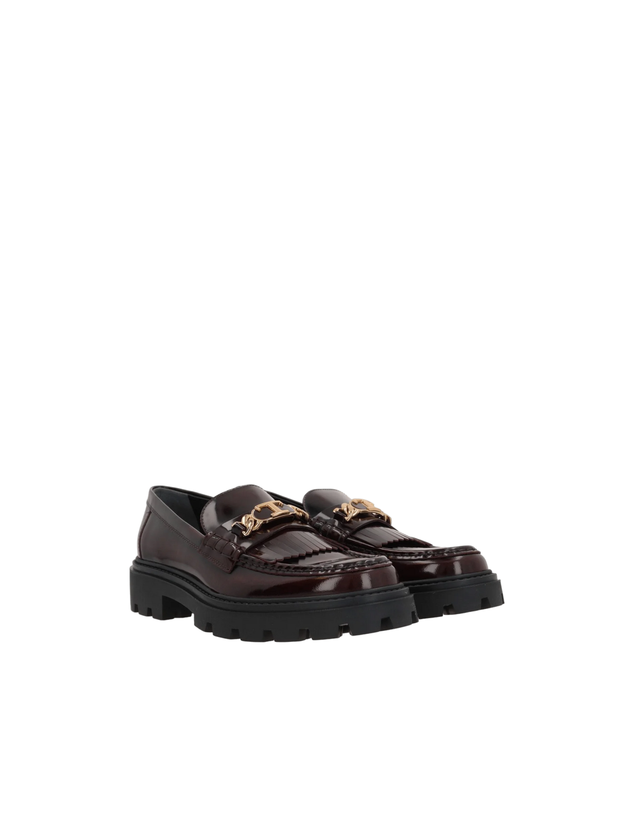 Brushed Leather Fringed Loafers-TOD'S-JOHN JULIA