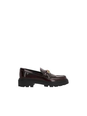 Brushed Leather Fringed Loafers-TOD'S-JOHN JULIA