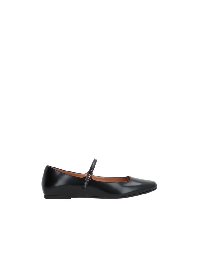 Brushed Leather Mary-Jane Ballerinas-TOD'S-JOHN JULIA