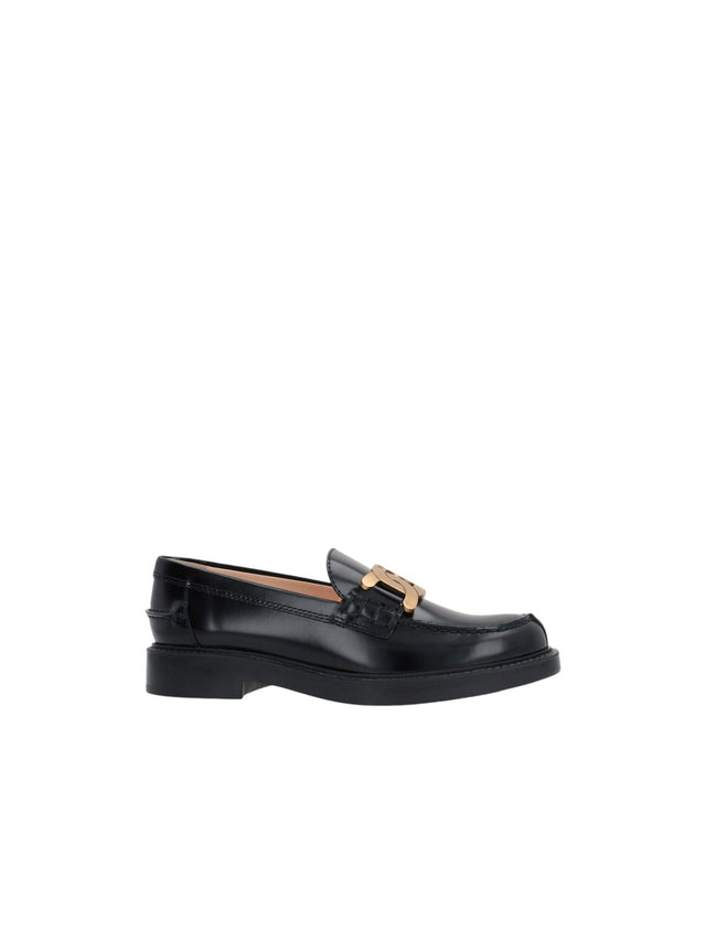 Chain-detailed Shiny Leather Loafers-TOD'S-JOHN JULIA