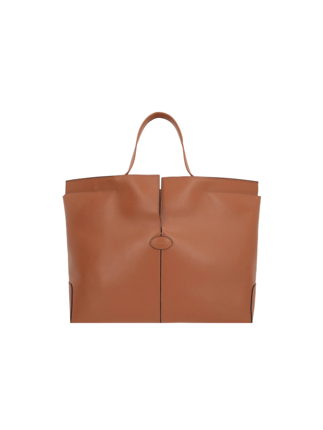 Di Folio Medium Smooth Leather Shopping Bag-TOD'S-JOHN JULIA