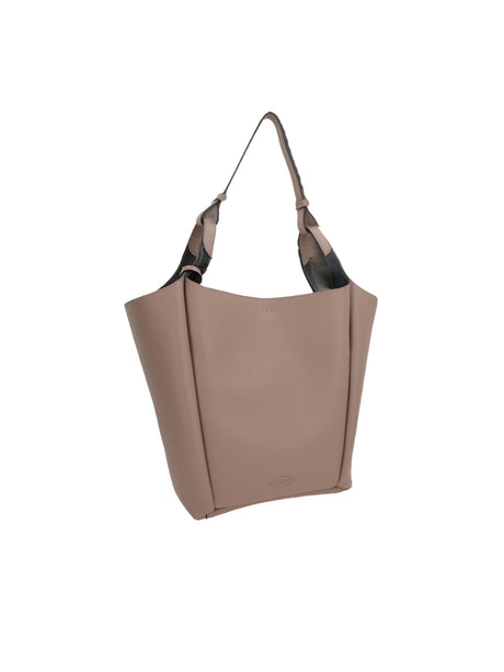 Grainy Leather Medium Bucket Bag-TOD'S-JOHN JULIA