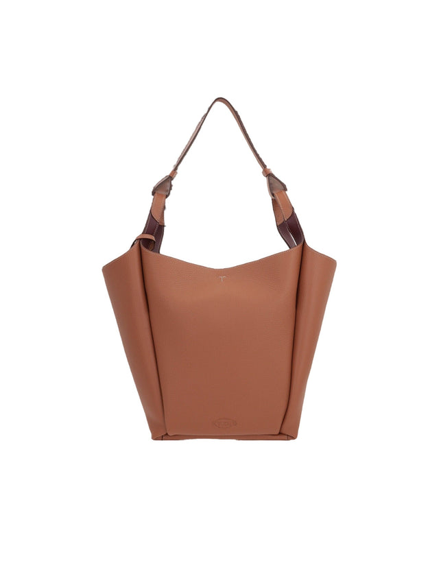 Grainy Leather Medium Bucket Bag-TOD'S-JOHN JULIA