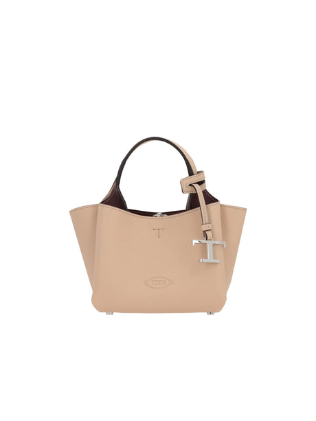 Grainy Leather Micro Tote Bag-TOD'S-JOHN JULIA