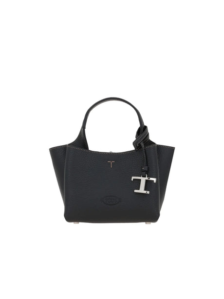 Grainy Leather Micro Tote Bag-TOD'S-JOHN JULIA