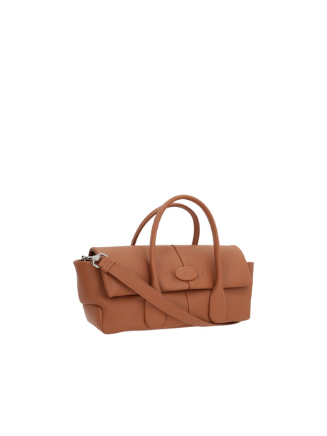 Reverse Ew Flap Grainy Leather Handbag-TOD'S-JOHN JULIA