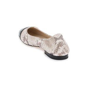 Snake Printed Leather Ballet Flats TOD'S JOHN JULIA.