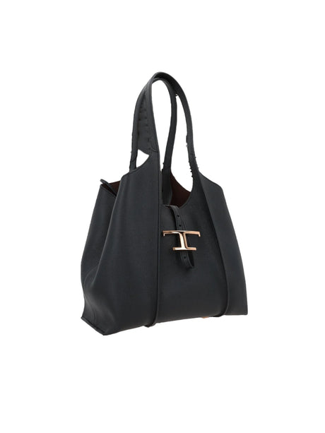 Timeless Small Grainy Leather Shopping Bag-TOD'S-JOHN JULIA